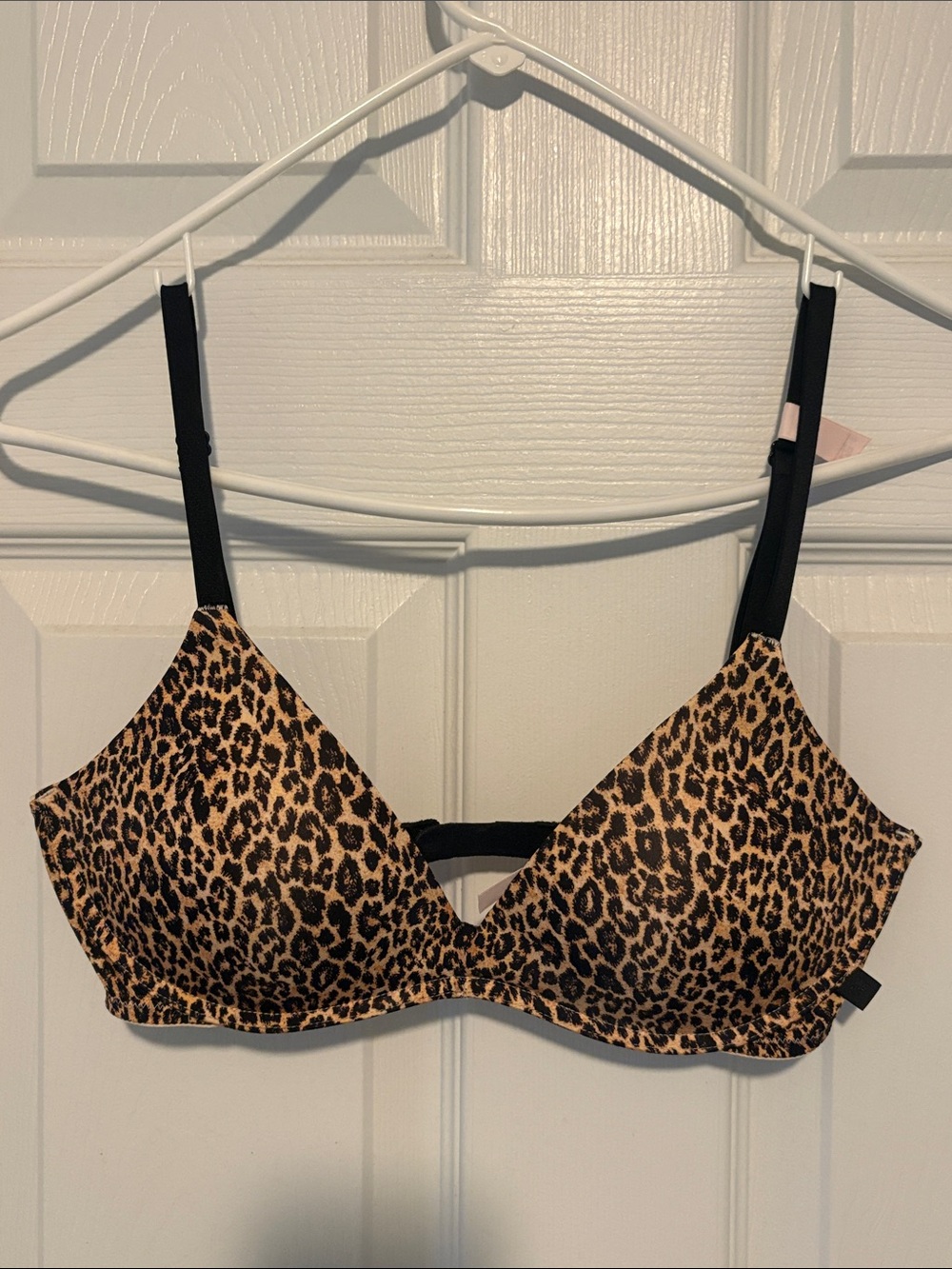 Victoria Secret Leopard Print Push-Up Bra with Black Straps